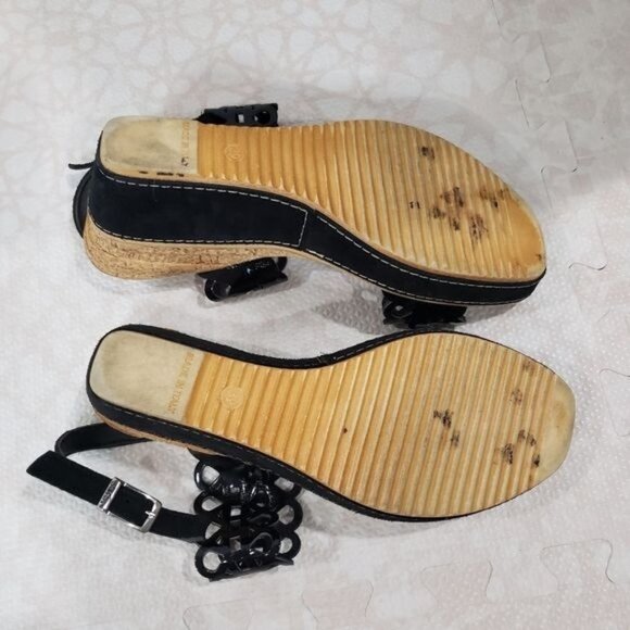 Azura Perforated Open Toe Strappy Wedge Sandals Size 39 - Picture 8 of 13